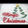 Merry Christmas embroidery design - Christmas tree embroidery design - satin stitch embroidery pattern