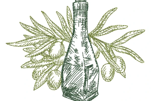 Olive oil embroidery design - olives embroidery - sketch embroidery pattern 1