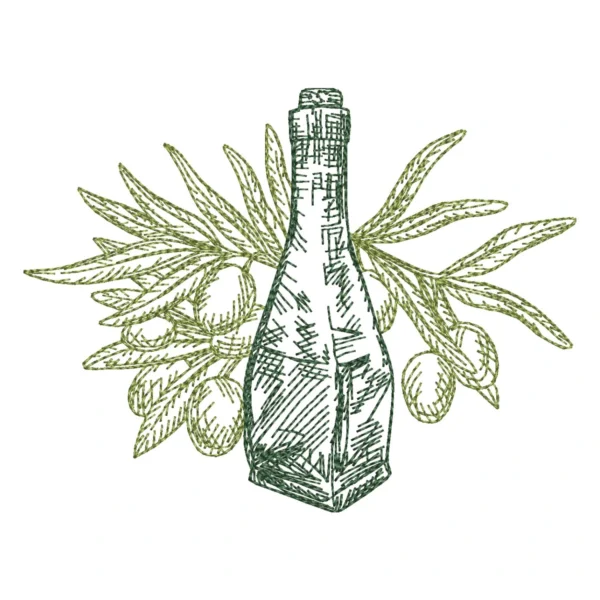 Olive oil embroidery design - olives embroidery - sketch embroidery pattern 1