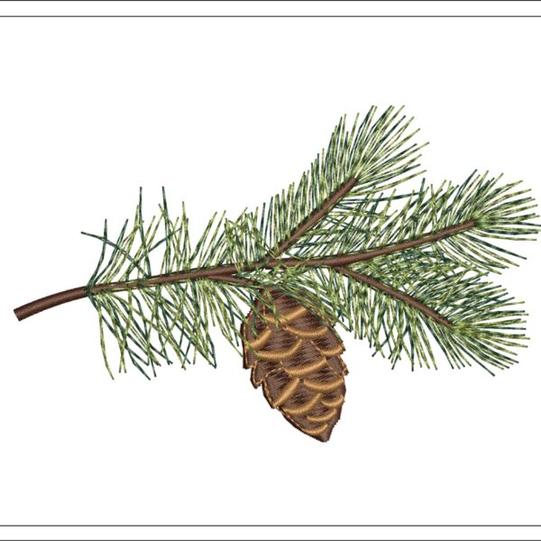 Pine branch embroidery design