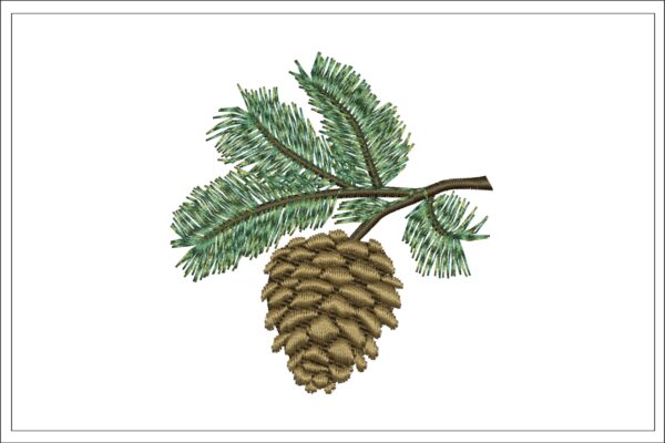 Pine cone embroidery design