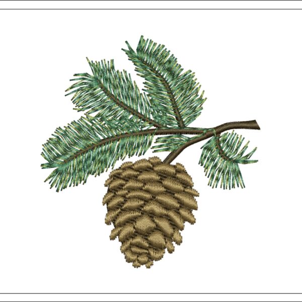 Pine cone embroidery design