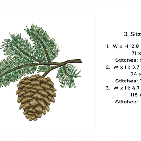 Pine cone embroidery design