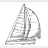 Sailboat embroidery design