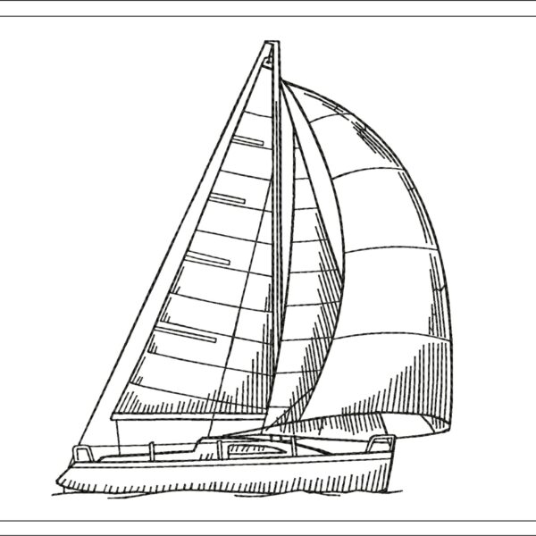 Sailboat embroidery design