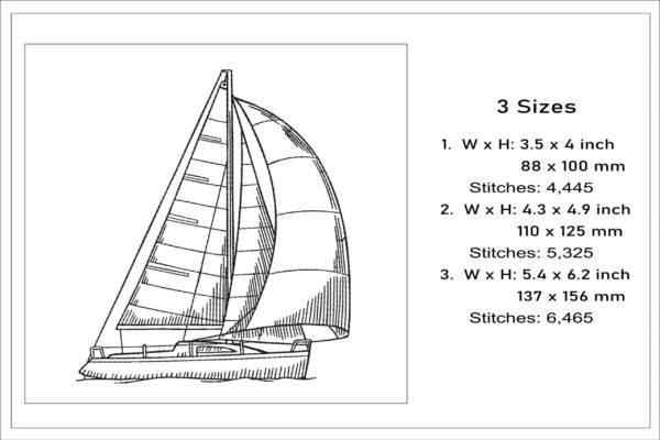 Sailboat embroidery design