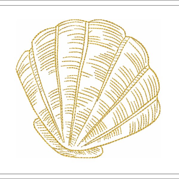 Scallop shells embroidery design