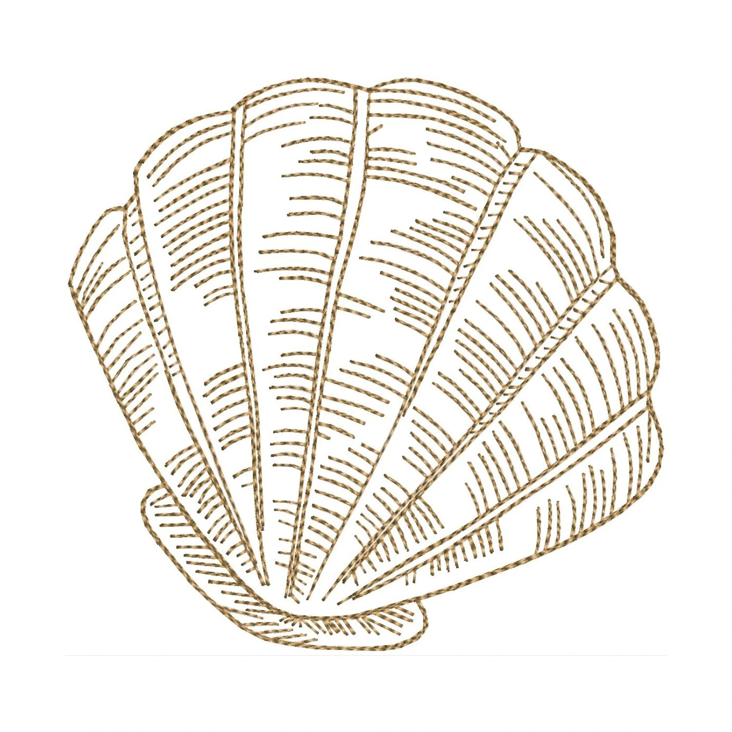 Scallop Shell Embroidery Design – Beach Embroidery