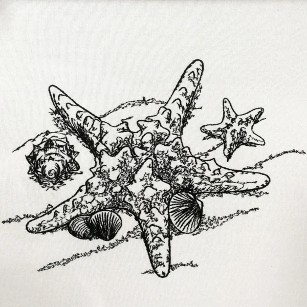 Starfish embroidery design - beach embroidery design - sea embroidery - sketch embroidery pattern