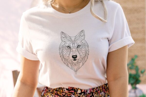 Wolf embroidery