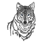 Wolf Sketch Embroidery Design