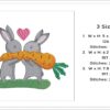 Bunnies In Love With Carrot embroidery design