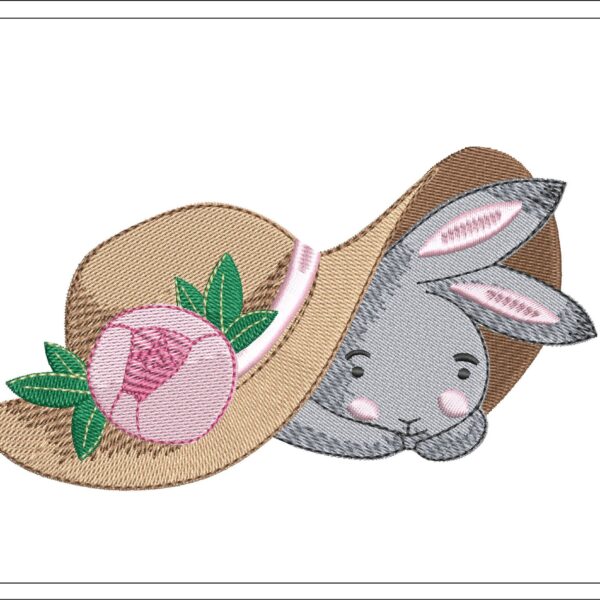 Bunny With Hat embroidery design