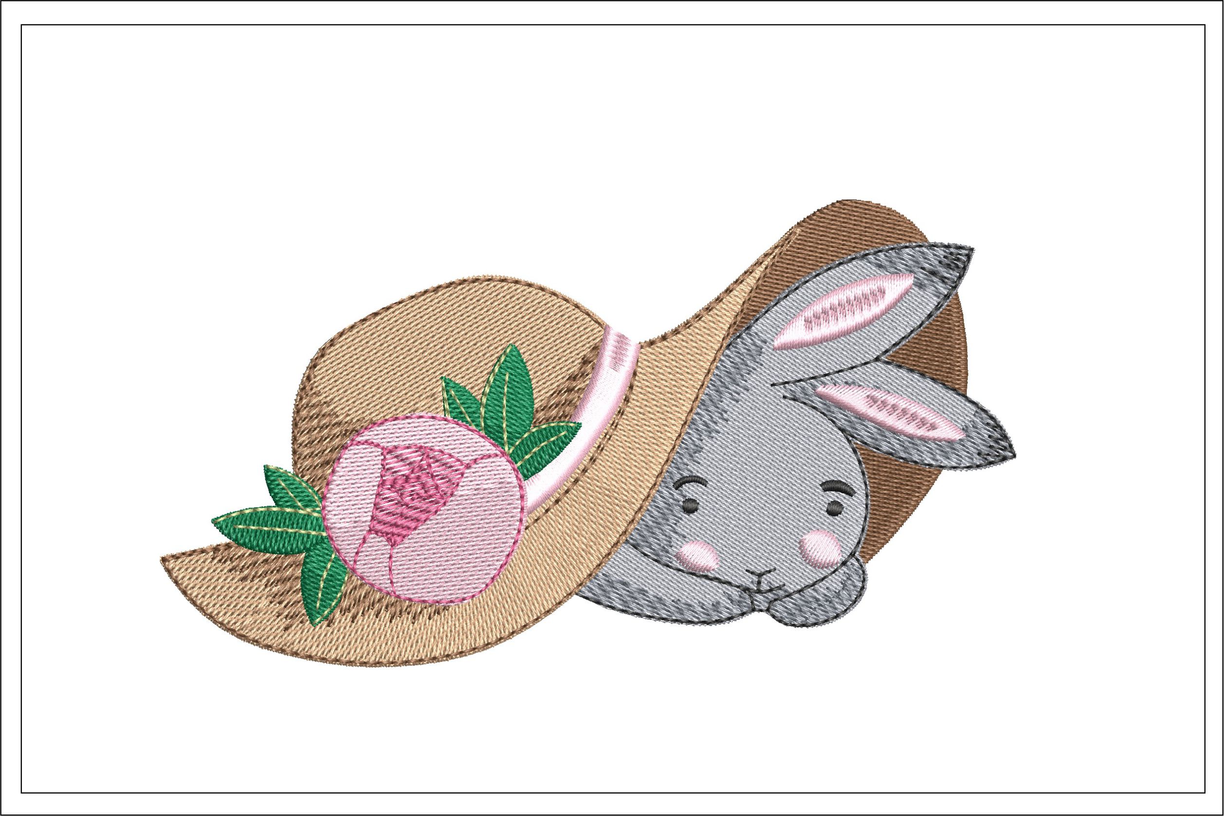 Bunny With Hat embroidery design