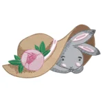 Cute Bunny with Hat Embroidery Design