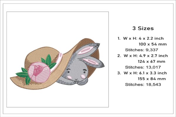 Bunny With Hat embroidery design