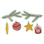 Christmas Branch and Balls Embroidery Design