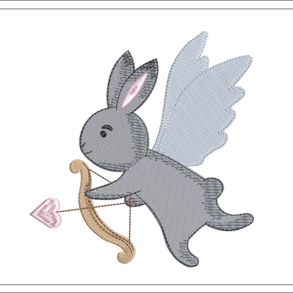 Cupid Bunny embroidery design