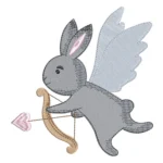 Cupid Bunny Embroidery Design