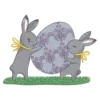 Cute bunnies with egg embroidery design - Easter embroidery design 1