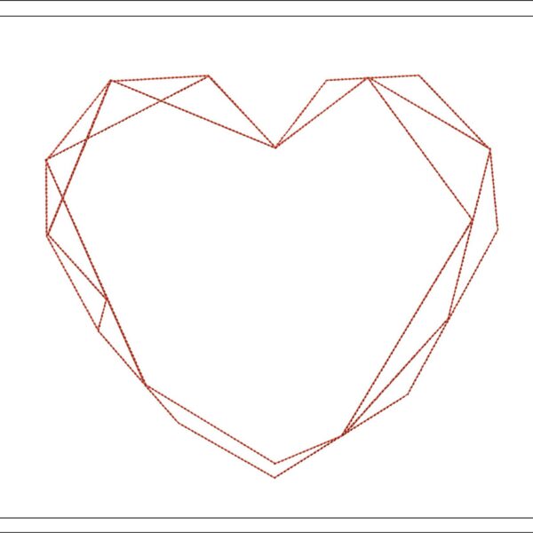 Geometric Heart embroidery design