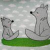 Mother And Child Fox embroidery design