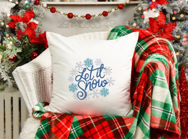 Let It Snow Snowflakes embroidery design