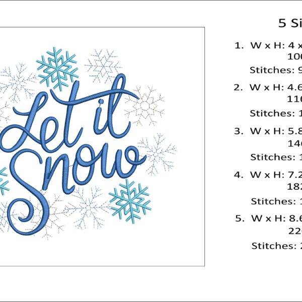 Let It Snow embroidery design