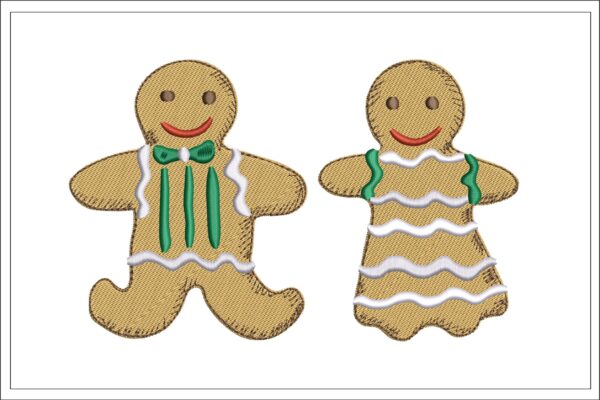 MR and Mrs Gingerbread embroidery design