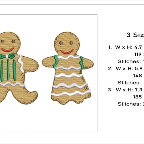 MR and Mrs Gingerbread embroidery design