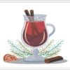 Glass of wine embroidery design