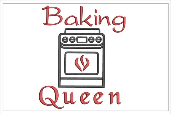 Baking Queen embroidery design