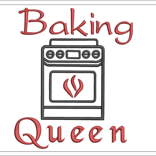 Baking Queen embroidery design