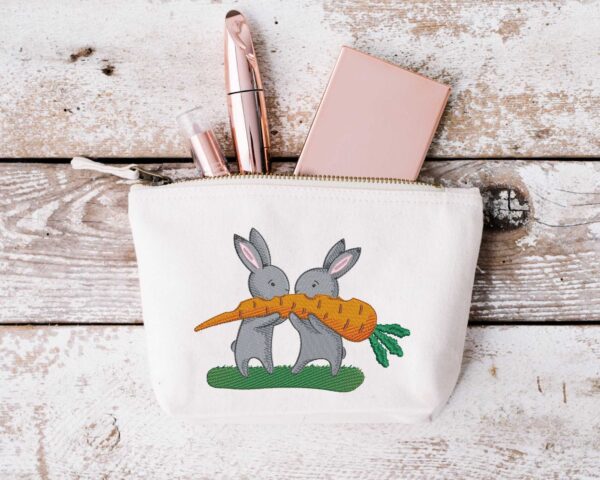 Bunnies With Carrot embroidery design