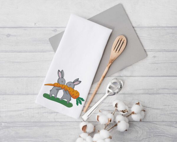 Bunnies With Carrot embroidery design