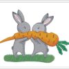 Bunnies With Carrot embroidery design