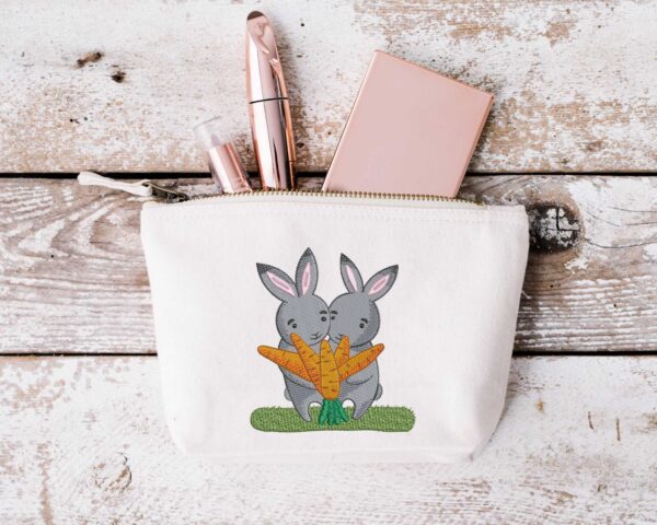 Cute Bunnies With Carrots embroidery design