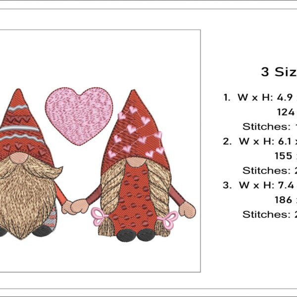 Cute Gnome Couple embroidery design