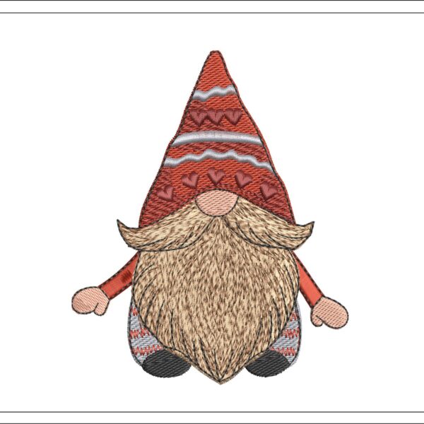 Cute Mr Gnome embroidery design