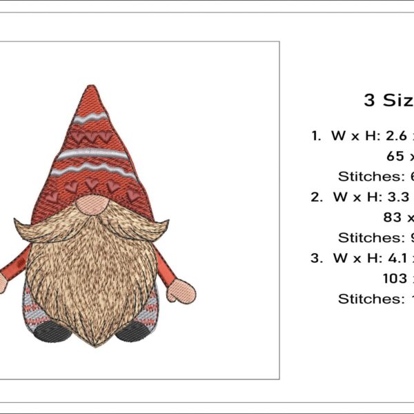 Cute Mr Gnome embroidery design