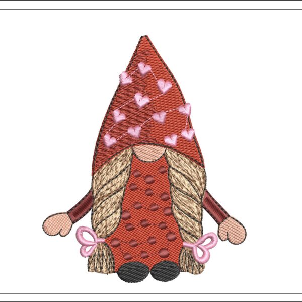 Cute Mrs Gnome embroidery design