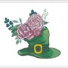 Floral hat peonies embroidery design