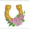 Floral Horseshoe embroidery design