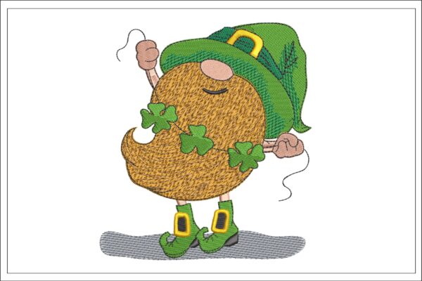 Irish Gnome embroidery design