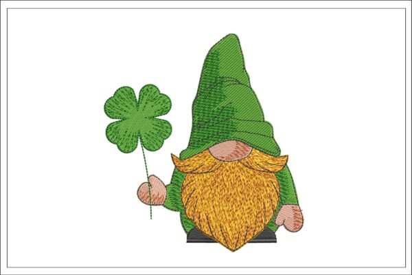 Irish gnome embroidery design