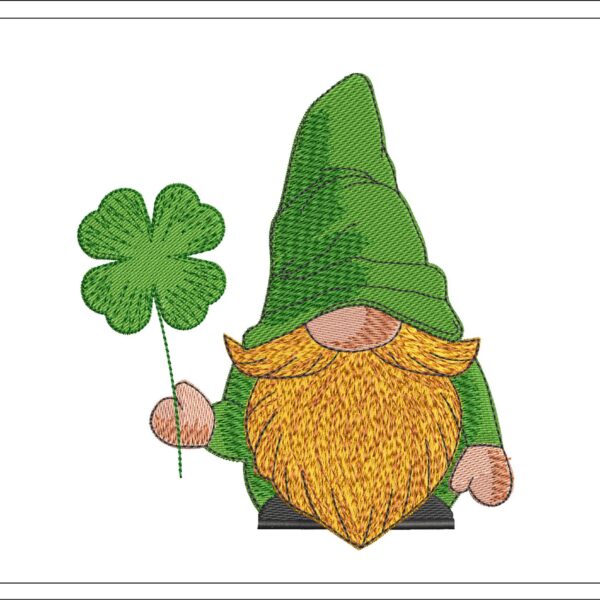 Irish gnome embroidery design