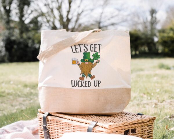 Lets Get Lucked Up Irish gnome embroidery design