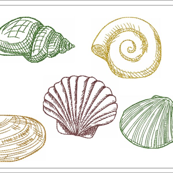 Mini shells embroidery design