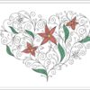 Abstract Floral Heart Color embroidery design