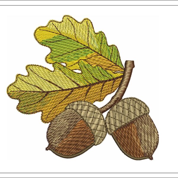 Acorns embroidery design